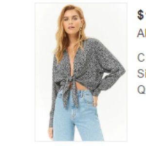 Forever 21 tie shirt with collar
